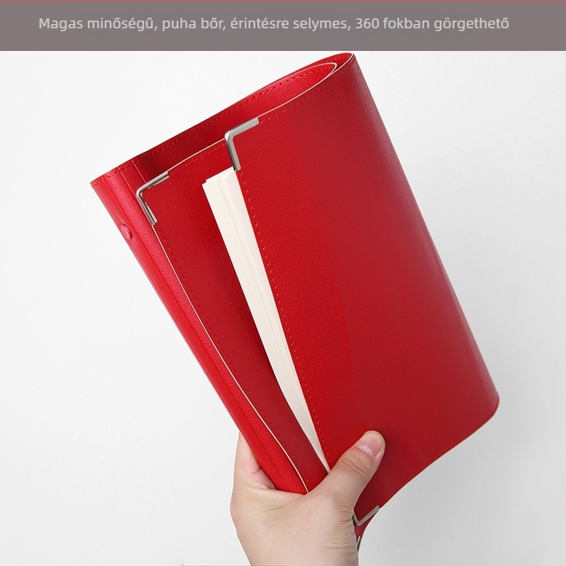 PU bőr borítású jegyzetfüzet, oldható kötésű kötés, belső lapok farostból, 40 gsm papír, 50–100 oldal, modell tAwd64sF, irodai stílus
