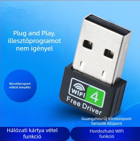 Illesztőprogram nélküli verzió: USB-s vezeték nélküli hálózati kártya 150 Mbps, 4G vevő-átvivő – mini
