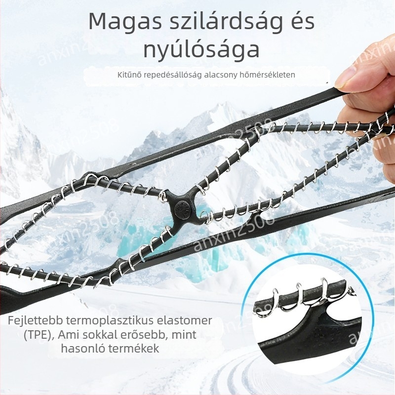 Csúszásmentes jég- és hócsizma-klampók, nagyfeszültségű tapadással, TPES anyag