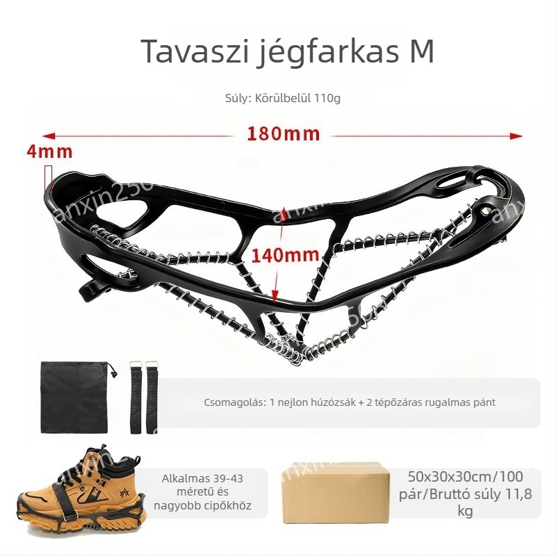 Csúszásmentes jég- és hócsizma-klampók, nagyfeszültségű tapadással, TPES anyag
