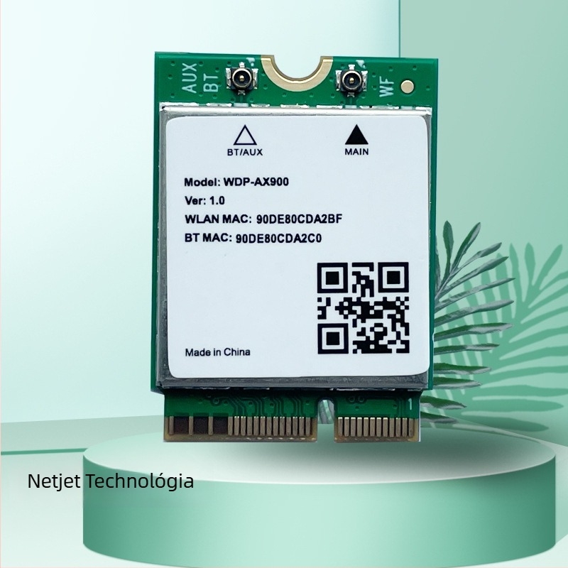 M.2 vezeték nélküli hálózati kártya – NGFF M.2 interfész, 900 Mbps, kétoldalas sáv 2,4/5 GHz, Bluetooth 5.2, modell WDP-AX900