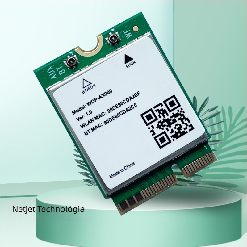 M.2 vezeték nélküli hálózati kártya – NGFF M.2 interfész, 900 Mbps, kétoldalas sáv 2,4/5 GHz, Bluetooth 5.2, modell WDP-AX900