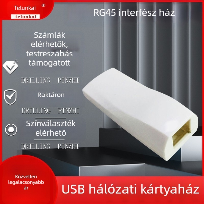 USB hálózati kártya burkolat Gigabit Ethernet porttal RJ45, ABS