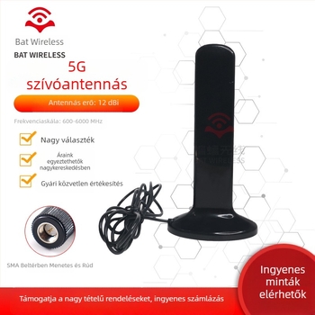 Teljes sávú 2G/3G/4G magas nyereségű szívókupakantenna, 12 dBi, omnidirekcionális, routerhez, modell BW5GXWX168-34L2000, Bat Wireless