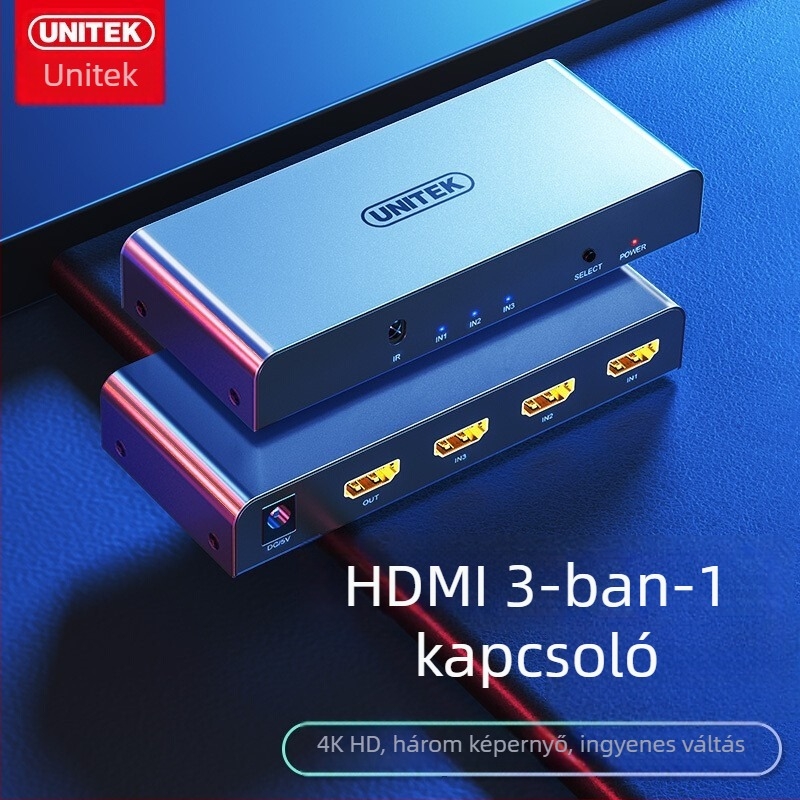 HDMI kapcsoló-elosztó V133A, 4K videótámogatás, távoli ébresztés nem támogatott, energia-kezelés nem támogatott
