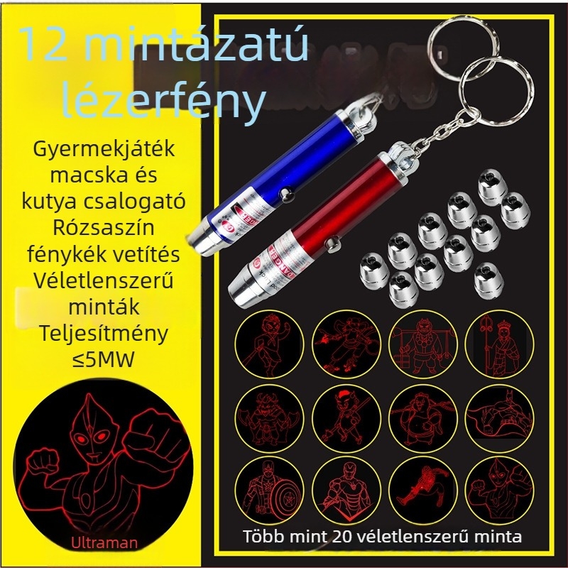 Yirui Nosztalgikus poszt-80-as évekbeli gyerekeknek készült lézerfény-projektor — több mintázatú vetítés, infravörös lézerpointer, cicáknak szórakozás