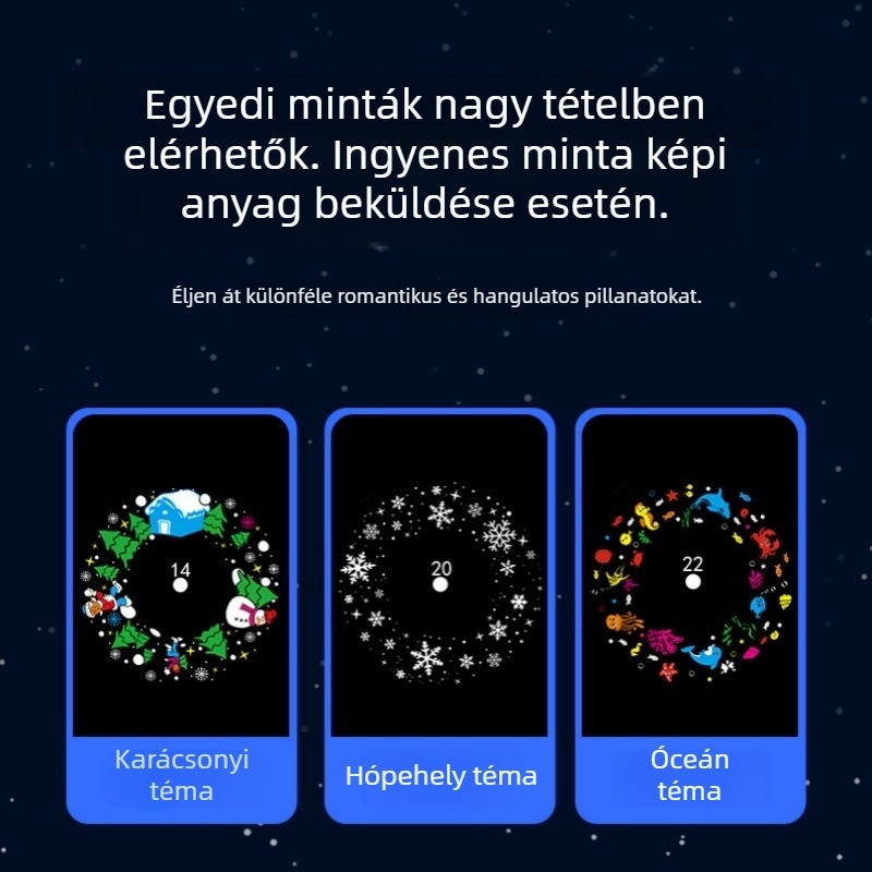 LED karácsonyi hópehely projektorlámpa, színes forgó ünnepi fény, Halloween színpadi fény, 16 képek