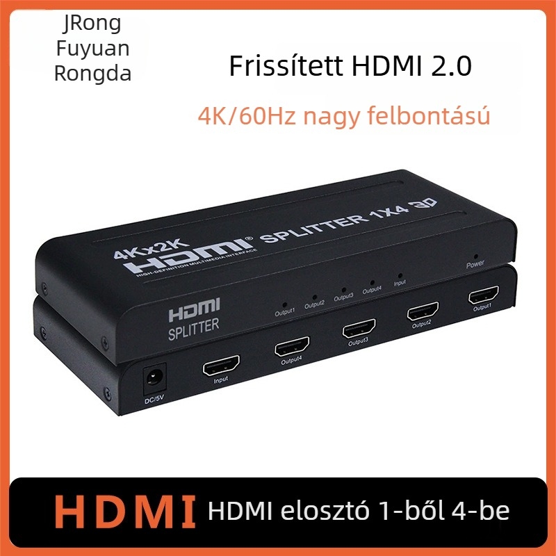 HDMI osztó 1×2, 4K@30Hz, HDMI 2.0