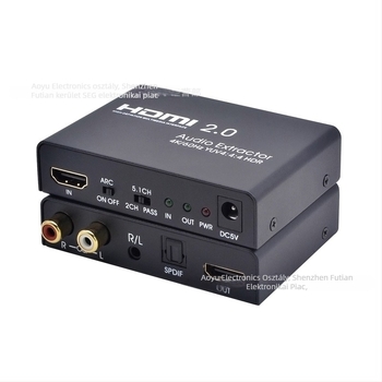 HDMI ARC audió elosztó, 4Kx2K@60Hz, modell Ays11v20, otthoni mozihoz