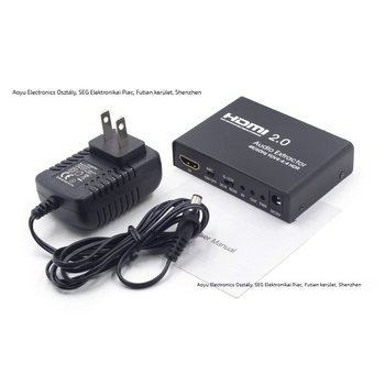 HDMI ARC audió elosztó, 4Kx2K@60Hz, modell Ays11v20, otthoni mozihoz