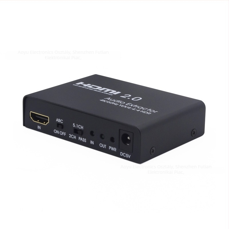 HDMI ARC audió elosztó, 4Kx2K@60Hz, modell Ays11v20, otthoni mozihoz
