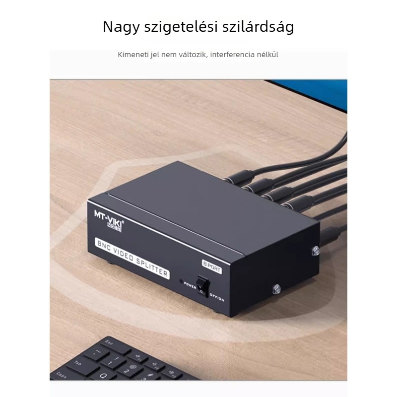 LQT-108BC BNC videóelosztó, 1 bemenet, 8 kimenet, HD analóg megfigyelés