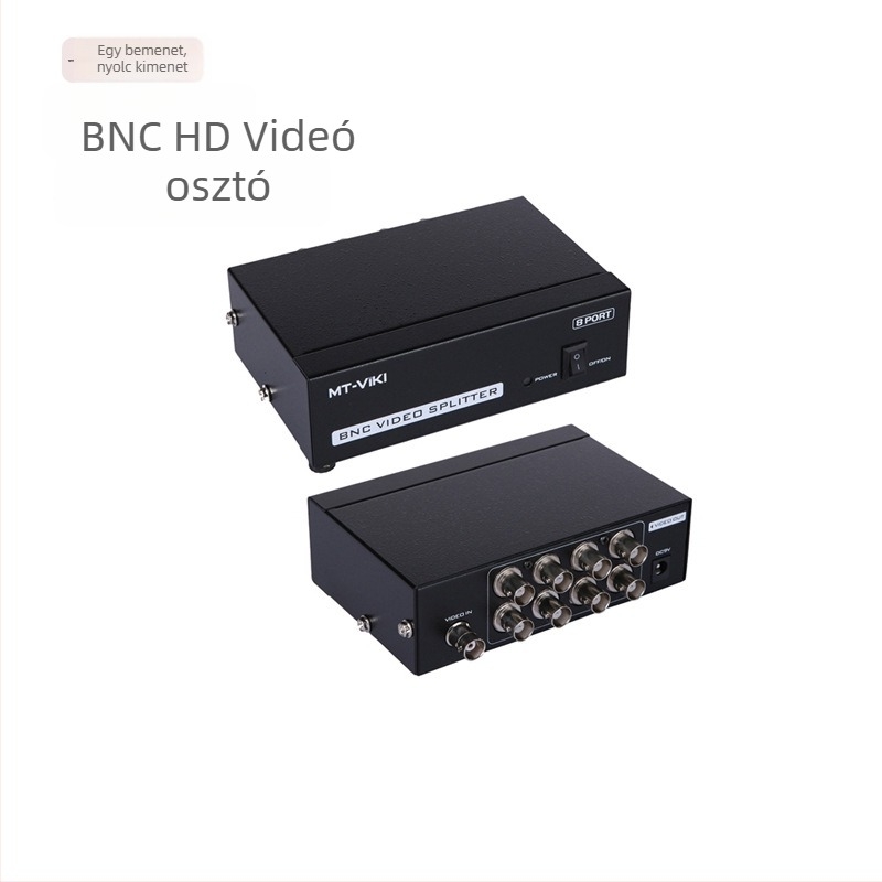 LQT-108BC BNC videóelosztó, 1 bemenet, 8 kimenet, HD analóg megfigyelés