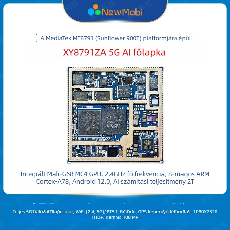 MT8791 Androidos okostelefon alaplap MTK MT8791, 2.0 GHz front-end busz, DDR3 akár 8 GB-ig, PCIe x16, integrált grafika
