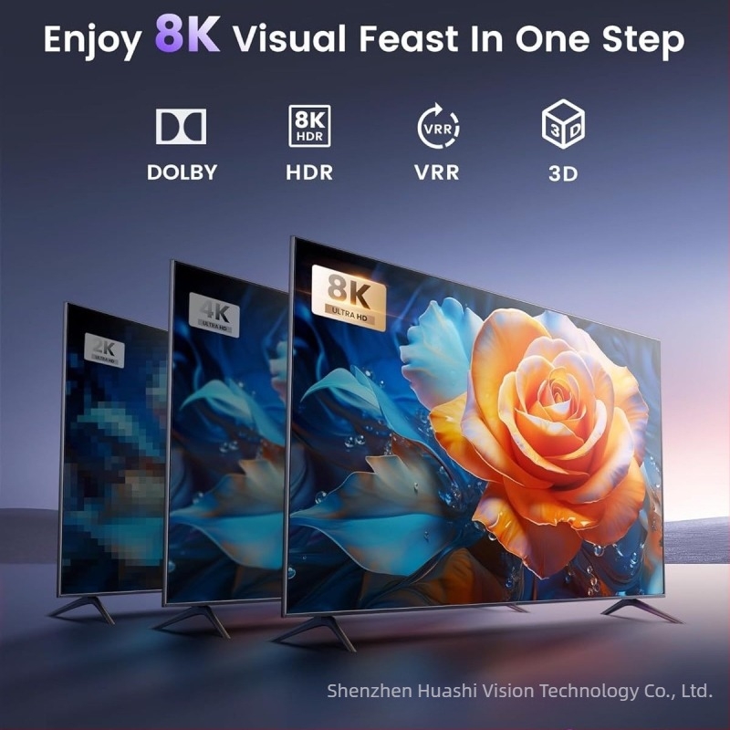 HDMI 2.1 2x1 kapcsoló, bemenetek-kimenetek, 8K60Hz / 4K120Hz