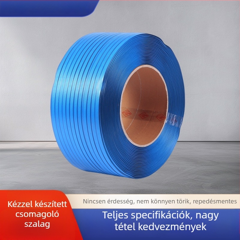 PP műanyag csomagoló heveder teljes és félautomata csomagoláshoz, húzószilárdság 40 kg, csomagoló súlya 10 kg