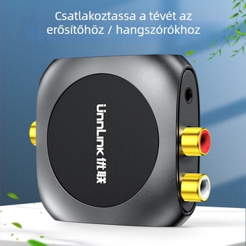 Unnlink 1272 Digitális optikai/koaxiális/Bluetooth‑ról analóg 3,5 mm konverter
