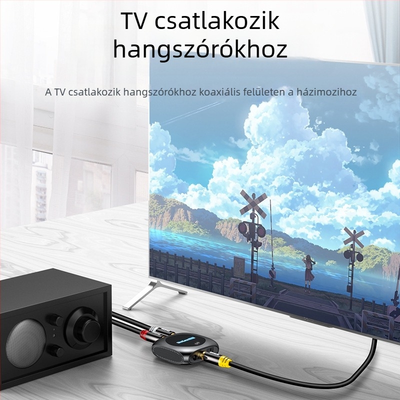 Unnlink 1272 Digitális optikai/koaxiális/Bluetooth‑ról analóg 3,5 mm konverter