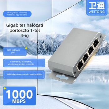 Giga Ethernet kapcsoló/elosztó, RJ45 portok 1–4, 1000 Mbps