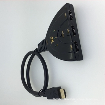 HDMI 3x1 kapcsoló, 1080p, 0,3 m kábel, tápellátás-kezelés, ry-03