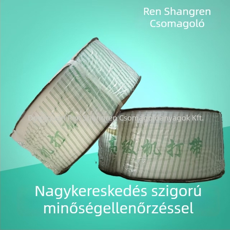 PP csomagoló szalag, Standard típus, 0,6 mm vastagság, húzószilárdság 230 kg, tekercs súlya 9,5 kg