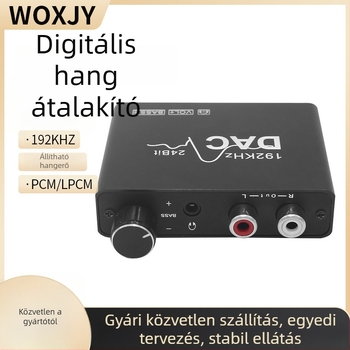 Audio konverter DAC subwoofer digitális móddal, 2024-es felújított verzió, energia-gazdálkodás támogatott, távoli ébresztés nem támogatott