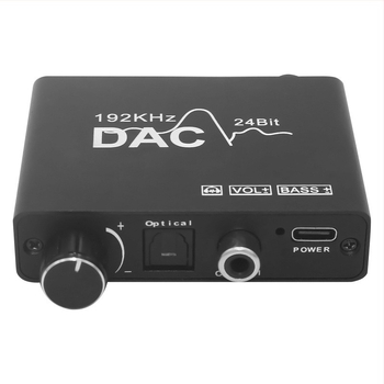 Audio konverter DAC subwoofer digitális móddal, 2024-es felújított verzió, energia-gazdálkodás támogatott, távoli ébresztés nem támogatott