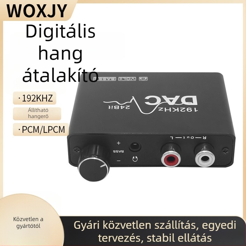 Audio konverter DAC subwoofer digitális móddal, 2024-es felújított verzió, energia-gazdálkodás támogatott, távoli ébresztés nem támogatott