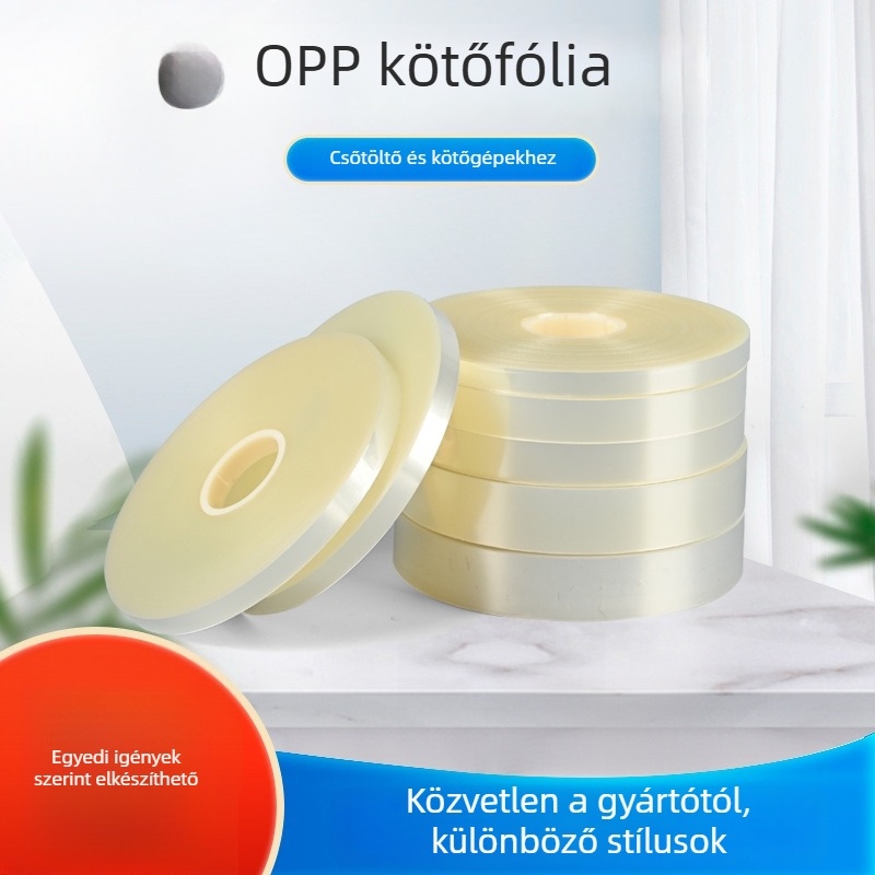 Opp kötöző szalag — PP kötöző, vastagság 11.5, húzóerő 200 kg, súly 0.5 kg/roló, alkalmas kötöző és szalagoló gépekhez