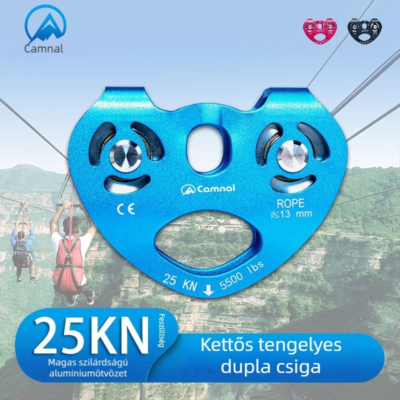 Canle kültéri dupla tengelyes, dupla görgős készlet hegymászáshoz és kábelátkeléshez, szív alakú, csomagolás 100 db