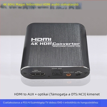 NK-330M HDMI audió osztó, 4K60Hz, ARC támogatás, optikai és AUX kimenetek