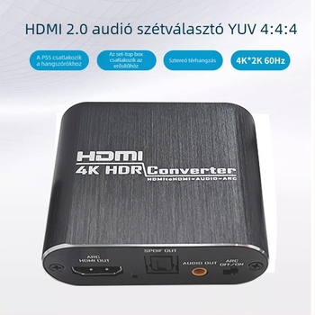 NK-330M HDMI audió osztó, 4K60Hz, ARC támogatás, optikai és AUX kimenetek