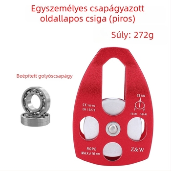 Oldalsó paneles görgő hegymászáshoz, mentéshez és zipline-átkeléshez