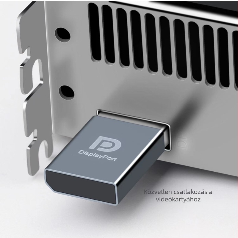 DP virtuális kijelző adapter, 4K felbontás, Windows 7 kompatibilitás, távoli ébresztés