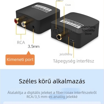 Analóg-digitális audió konverter, bemenet 3,5 mm és 2RCA, kimenet optikai/koaxiális SPDIF, LPCM, modell OZV1A-1, ORIGHT márka, OEM elérhető