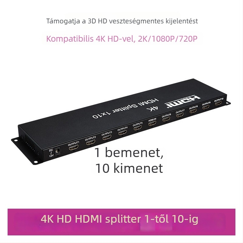 HDMI osztó 1x16, 300MHz sávszélesség, HDMI bemenet/kimenet, 12V tápegység, 10 m átviteli távolság
