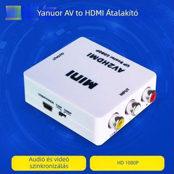 Mini AV–HDMI átalakító 1080p videó kimenettel, RCA–HDMI adapter