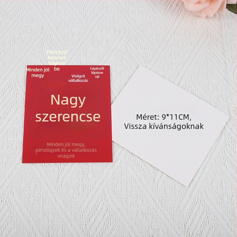 Új otthonba költözéshez és vállalkozás megnyitásához – köszöntő kártya, papír, nyomtatott, egyszerű és modern stílus, kézzel írt áldás üzenet és ajándék boríték