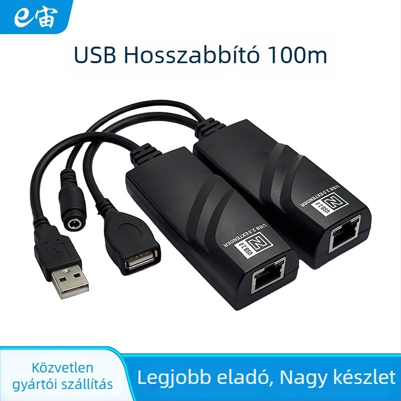 USB Extender 100 m RJ45, USB 2.0 Hálózati jelerősítő