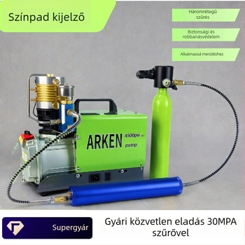 Olaj–víz szétválasztó szűrő kettős elválasztással, magasnyomású felfújó pumpához, alumínium test, ARKEN