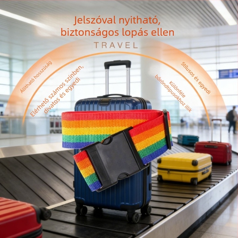 Poggyász megerősítő heveder – Vászon, Lopás elleni védelem, Sávos mintázat, Peng Yi márka
