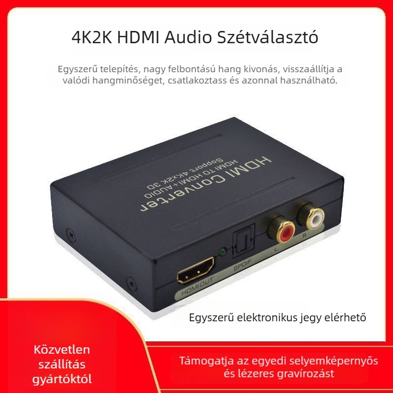 HDMI hangkivonó és elosztó, 4K2K, HDMI 1.4, modell QRT-005-1