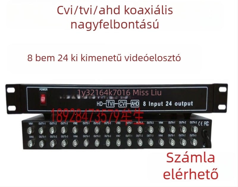 Haodewo TVI/CVI/AHD koaxiális HD videóosztó, konfigurációk 1x3 és 8x24, Haodewo márka, modell 1