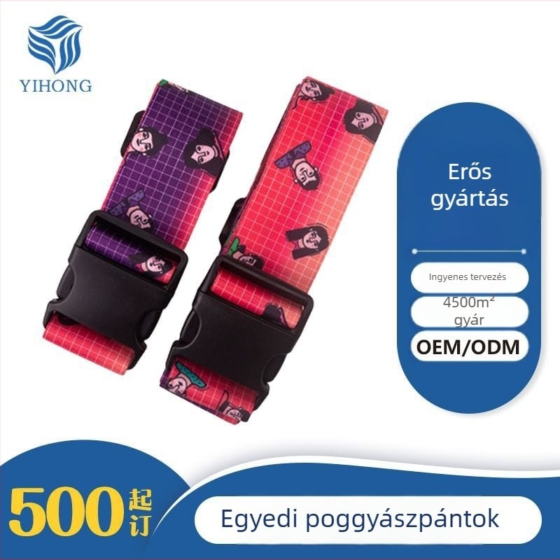 Új poggyászszíj logó nyomtatással hőtranszferrel, állítható keresztező pánt a kofferekhez, utazásokhoz