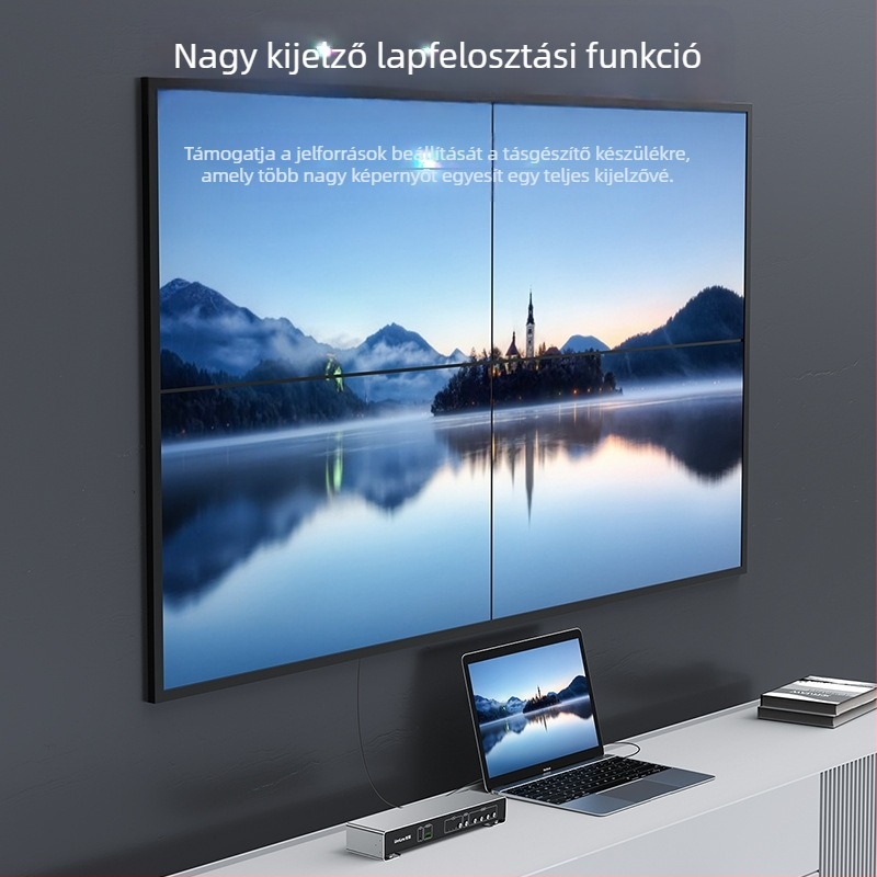 Unnlink 1149 HDMI kapcsoló 3× HDMI + 1× DVI bemenet és 4× HDMI kimenet, 1080P
