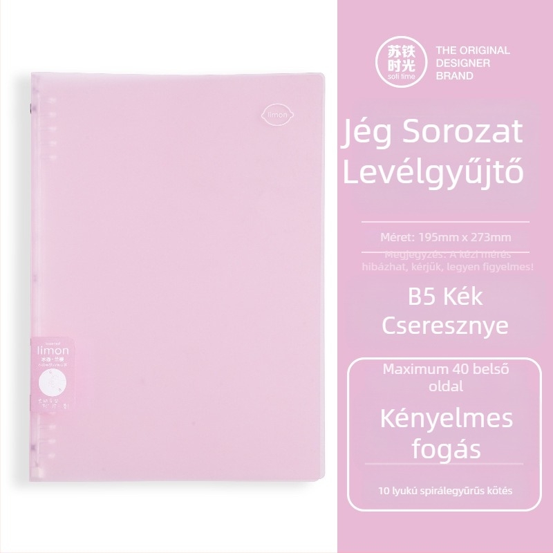 PVC anyagú egyklipszes mappa, modell H1023, leválasztható B5-ös borítóval – könnyű jegyzetfüzet egyetemistáknak