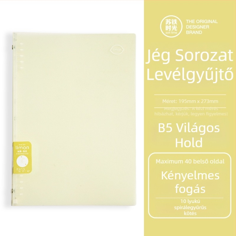 PVC anyagú egyklipszes mappa, modell H1023, leválasztható B5-ös borítóval – könnyű jegyzetfüzet egyetemistáknak