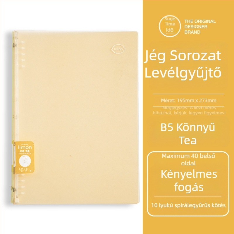 PVC anyagú egyklipszes mappa, modell H1023, leválasztható B5-ös borítóval – könnyű jegyzetfüzet egyetemistáknak