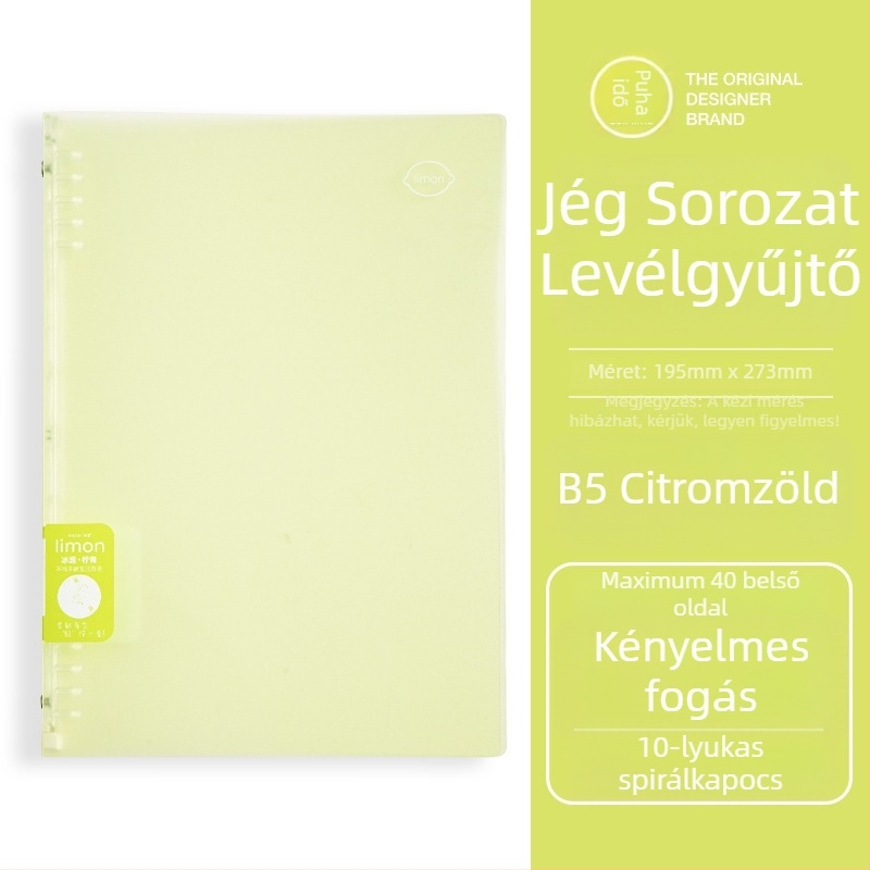 PVC anyagú egyklipszes mappa, modell H1023, leválasztható B5-ös borítóval – könnyű jegyzetfüzet egyetemistáknak