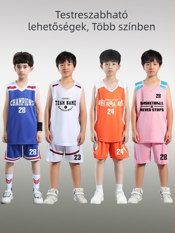 Kosárlabda egyenruha szett – Uniszex felnőtteknek, Ujjatlan mez V-nyakú, Poliészter anyag, Gyors száradás és lélegző